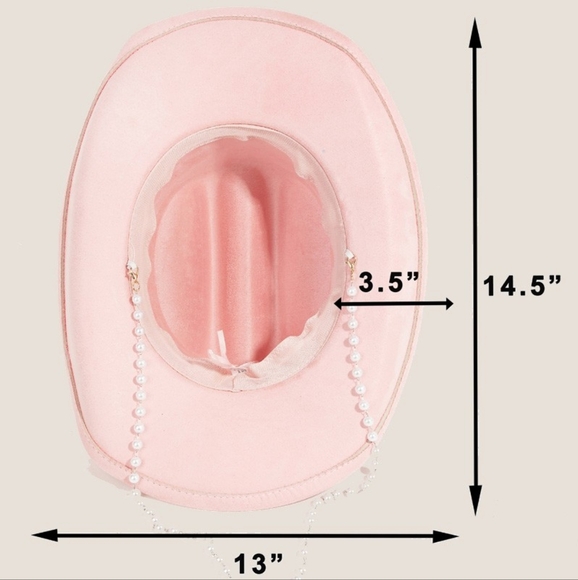 Black Ornate Band Cowboy Hat with Beaded Chain - Picture 3 of 7